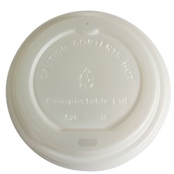 Lid CPLA Compostable For 90mm Coffee Cup Opaque 92mm