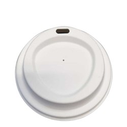 Lid Natural Fibre White Compostable for 80mm Coffee Cup