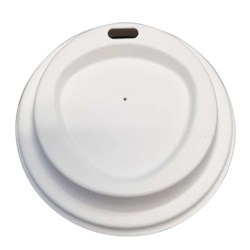 Lid Natural Fibre White Compostable for 90mm Coffee Cup