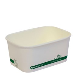 PLAnet Container Rectangular PLA Lined Paperboard White 1000mL