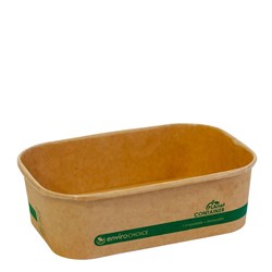 PLAnet Container Rectangular PLA Lined Paperboard Kraft 650ml