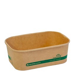 PLAnet Container Rectangular PLA Lined Paperboard Kraft 750ml