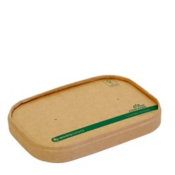Lid PLA Lined Paperboard To Suit PLAnet Rectangular Containers 500ml To 1000ml Kraft