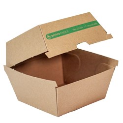 Burger Clam Large Supa Flute Brown Kraft  