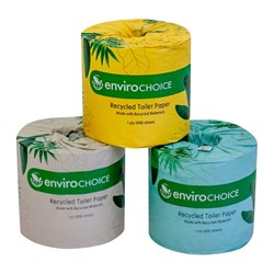 Toilet Tissue Roll 1Ply Recycled 1000 Sheets White