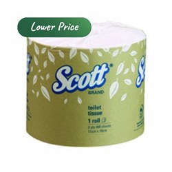 Toilet Tissue 2 Ply Roll Scott 400 Sheets White 