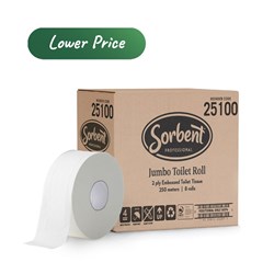 Toilet Tissue Sorbent Professional Jumbo 2Ply 250M Embossed
