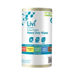 Wipes Commercial Roll Yellow 90Sheets 300x500mm