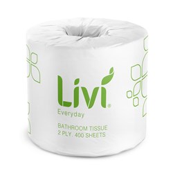 Toilet Tissue Basics 2 Ply 400 Sheets White 