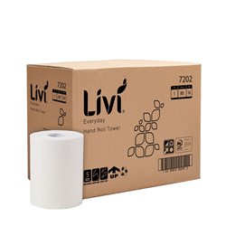 Paper Hand Towel 1 Ply Everyday Roll White 80m