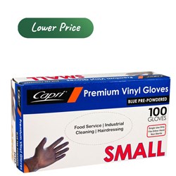 Gloves Vinyl Powdered Blue Small