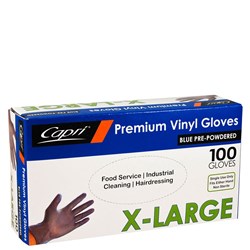 Gloves Vinyl Powdered Clear Extra Large