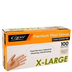 Gloves Vinyl Powder Free Clear Extra Large