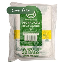Bin Liners Oxo Biodegradable Clear 75 Litres