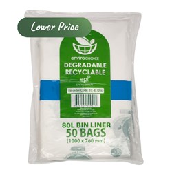Bin Liners Oxo Biodegradable Clear 80 Litres