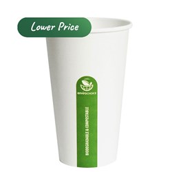 Takeaway Coffee Cup Biodegradable & Compostable Single Wall White 16 oz 