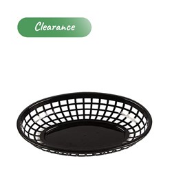 Basket Oval Plastic Black Dinner