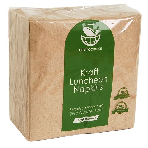 Eco Friendly Luncheon Napkins Napkins 2 Ply Quarter Fold Kraft